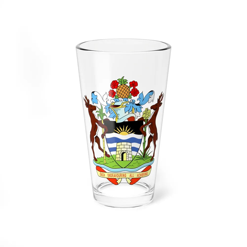 Coat of arms of Antigua and Barbuda - Pint Glass 16oz-16oz-Go Mug Yourself