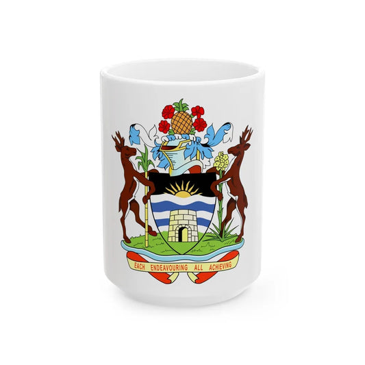 Coat of arms of Antigua and Barbuda - White Coffee Mug-15oz-Go Mug Yourself