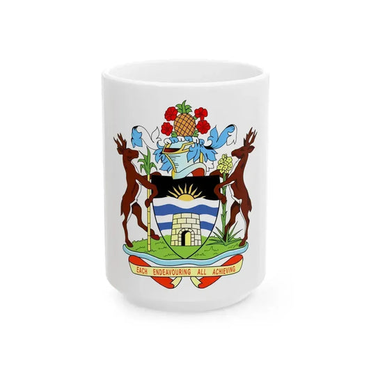 Coat of arms of Antigua and Barbuda - White Coffee Mug 15oz - Go Mug Yourself