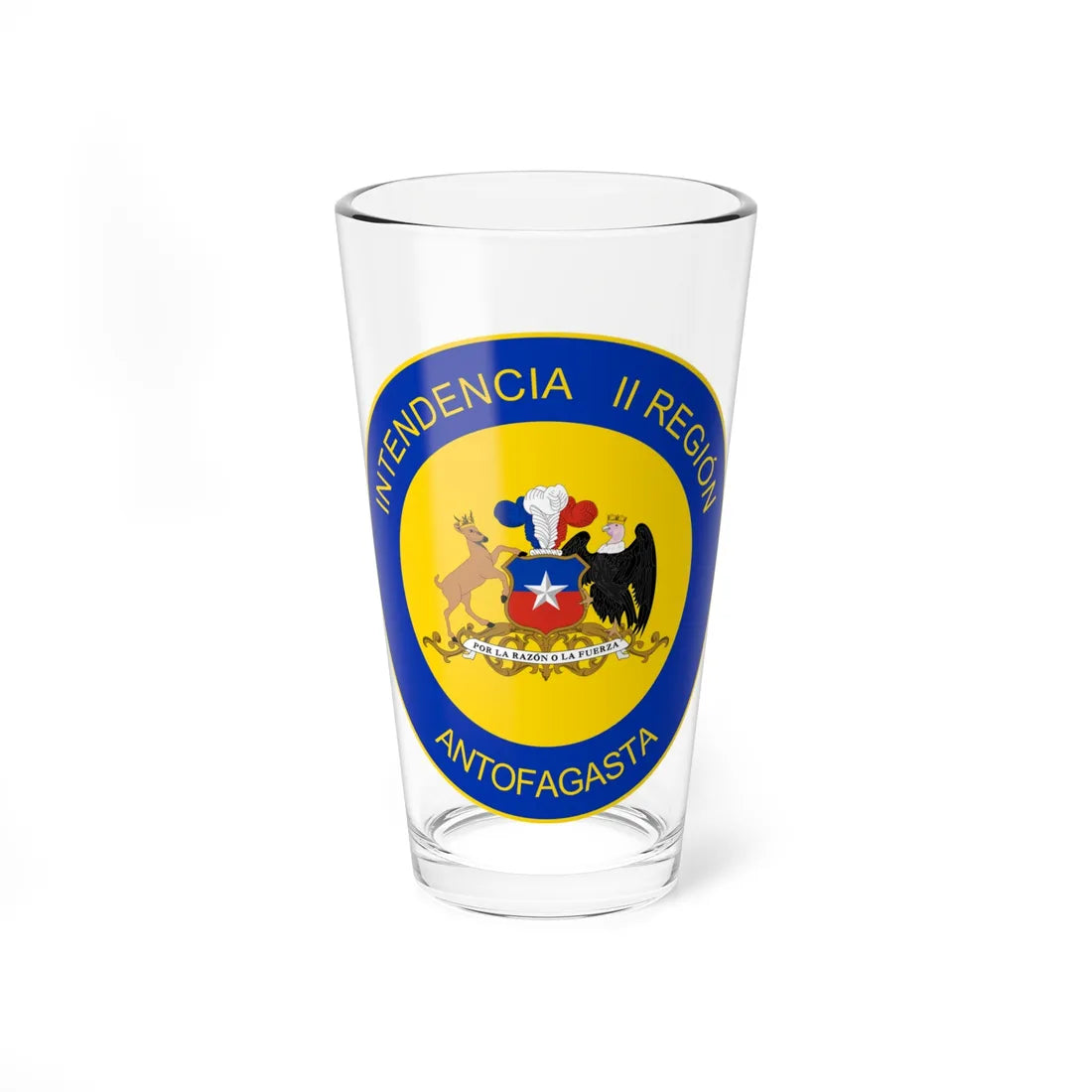 Coat of arms of Antofagasta Region Chile (Chile) (Coat of Arms) Pint Glass 16oz 16oz - Go Mug Yourself