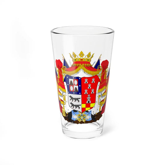 Coat of Arms of Antonio Olaguer Feliu as Secretary of War (Equatorial Guinea) (Coat of Arms) Pint Glass 16oz 16oz - Go Mug Yourself
