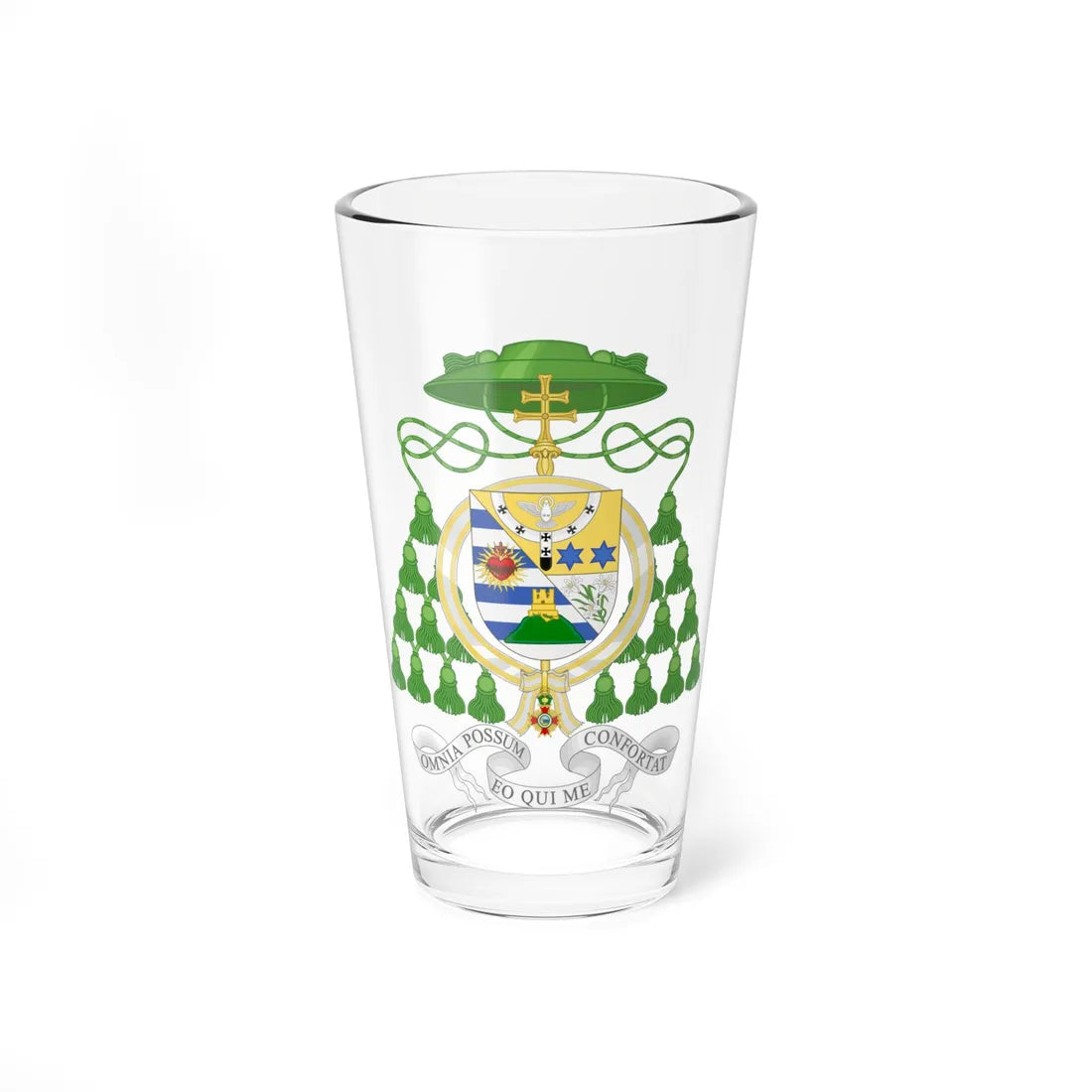 Coat of Arms of Archbishop Juan Francisco Aragone Order of Isabella the Catholic (Spain) (Coat of Arms) Pint Glass 16oz 16oz - Go Mug Yourself