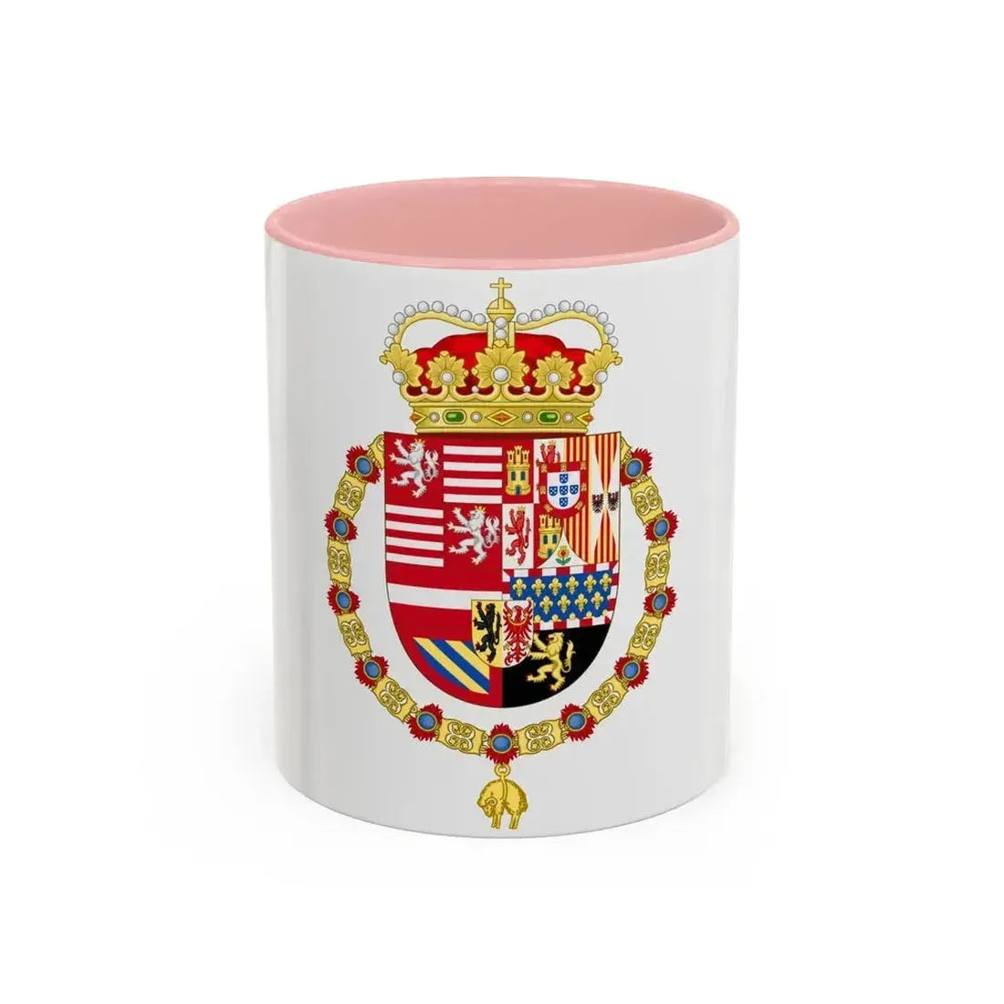 Coat of Arms of Archduke Albert of Austria as Governor-Monarch of the Low Countries - Accent Coffee Mug 11oz Pink - Go Mug Yourself