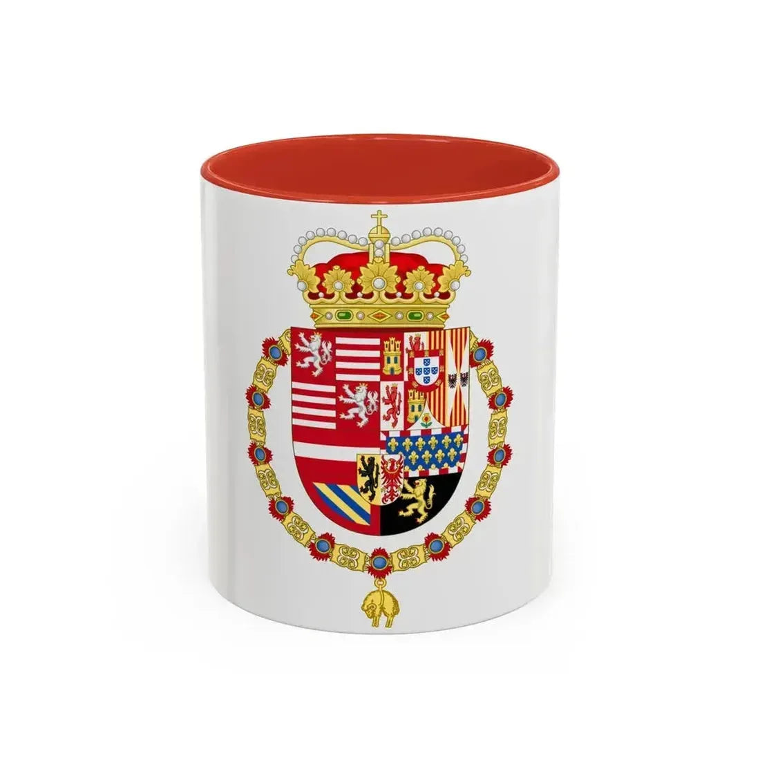 Coat of Arms of Archduke Albert of Austria as Governor-Monarch of the Low Countries - Accent Coffee Mug 11oz Red - Go Mug Yourself