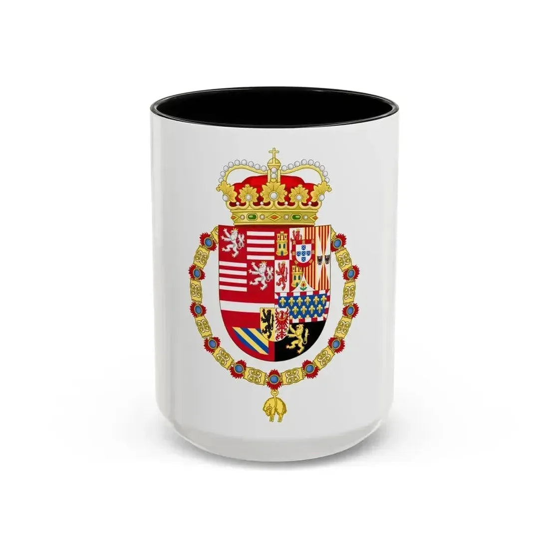 Coat of Arms of Archduke Albert of Austria as Governor-Monarch of the Low Countries - Accent Coffee Mug 15oz Black - Go Mug Yourself