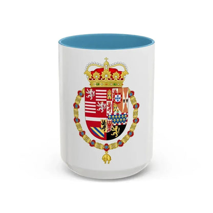 Coat of Arms of Archduke Albert of Austria as Governor-Monarch of the Low Countries - Accent Coffee Mug 15oz Light Blue - Go Mug Yourself