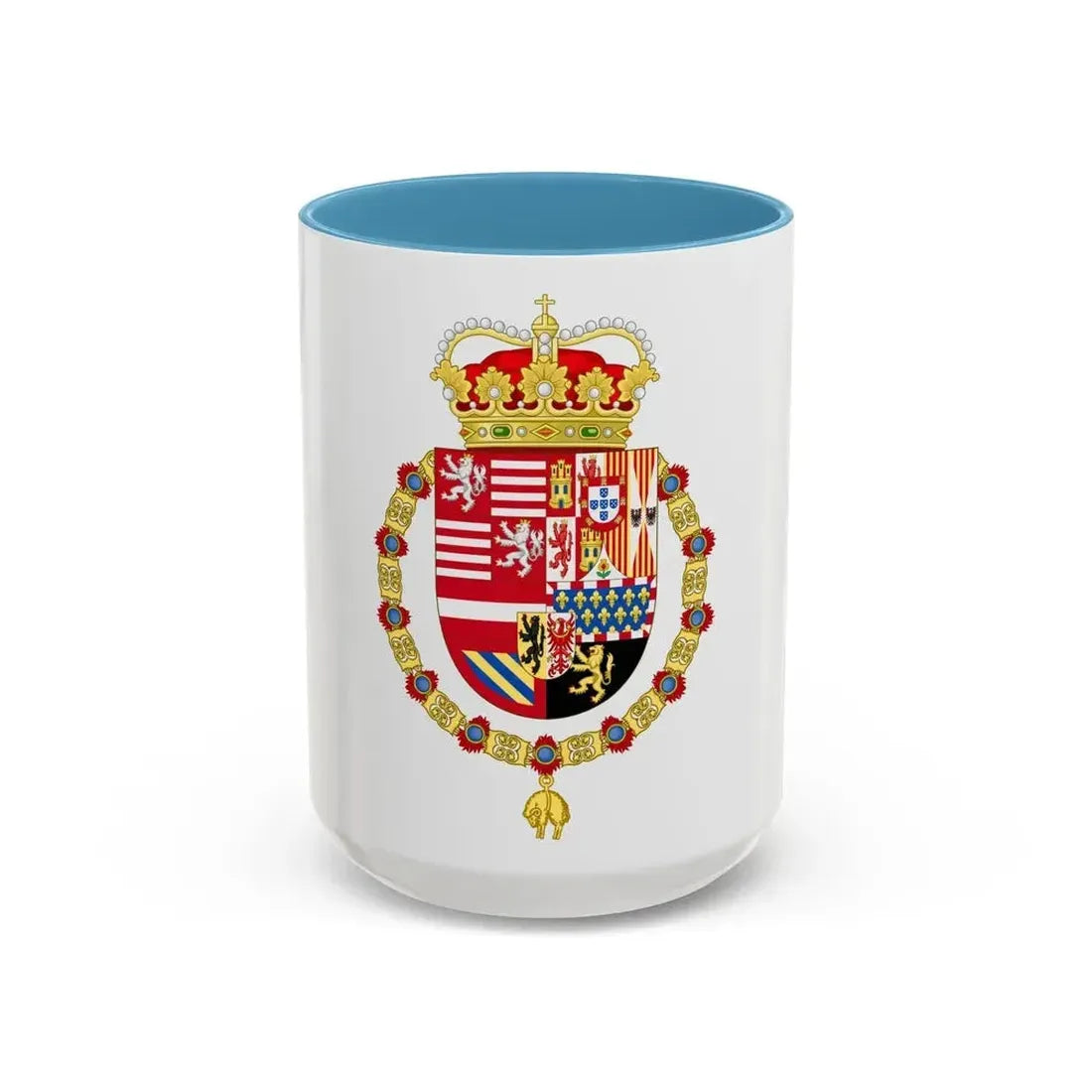 Coat of Arms of Archduke Albert of Austria as Governor-Monarch of the Low Countries - Accent Coffee Mug 15oz Light Blue - Go Mug Yourself