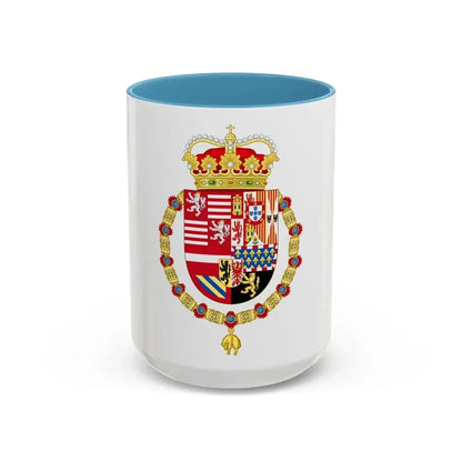 Coat of Arms of Archduke Albert of Austria as Governor-Monarch of the Low Countries - Accent Coffee Mug 15oz Light Blue - Go Mug Yourself
