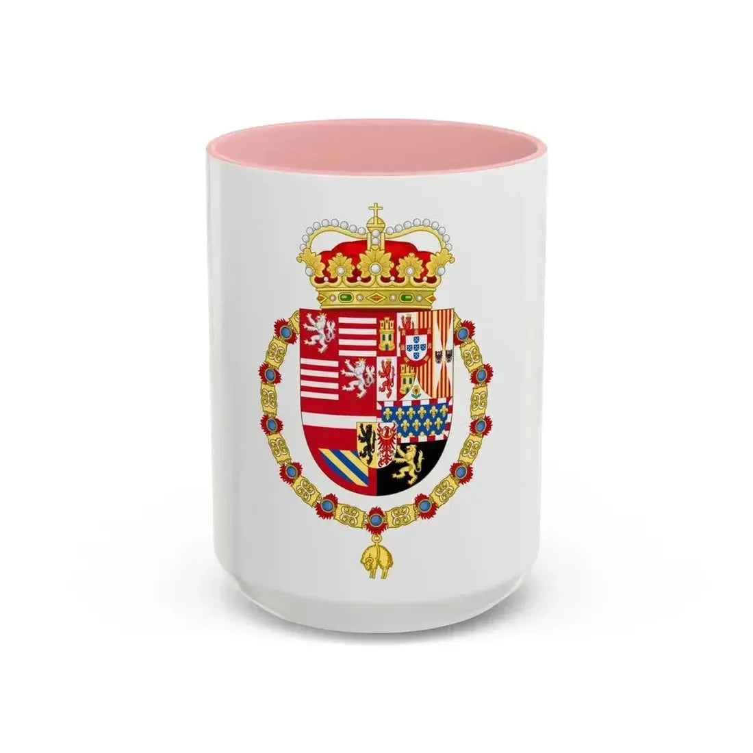 Coat of Arms of Archduke Albert of Austria as Governor-Monarch of the Low Countries - Accent Coffee Mug 15oz Pink - Go Mug Yourself