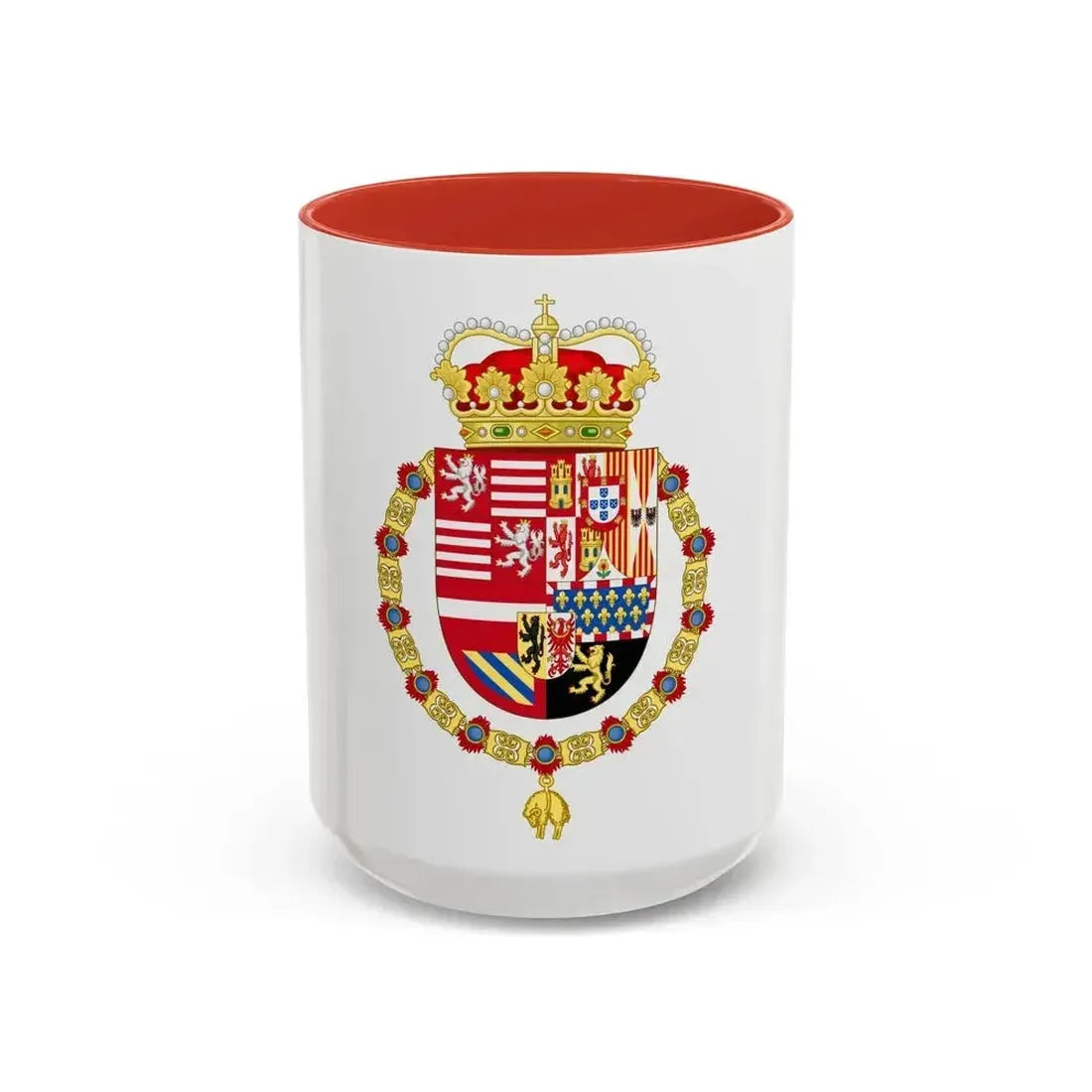 Coat of Arms of Archduke Albert of Austria as Governor-Monarch of the Low Countries - Accent Coffee Mug 15oz Red - Go Mug Yourself