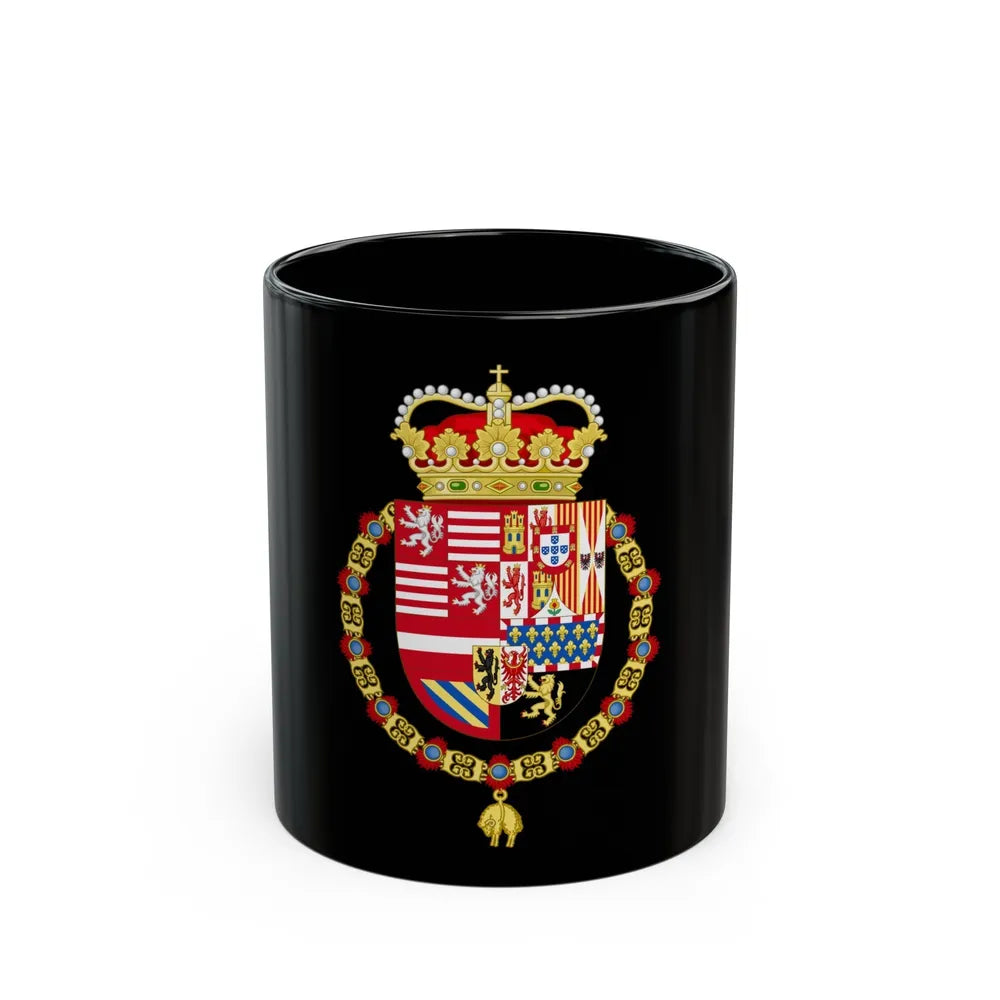 Coat of Arms of Archduke Albert of Austria as Governor-Monarch of the Low Countries - Black Coffee Mug-11oz-Go Mug Yourself