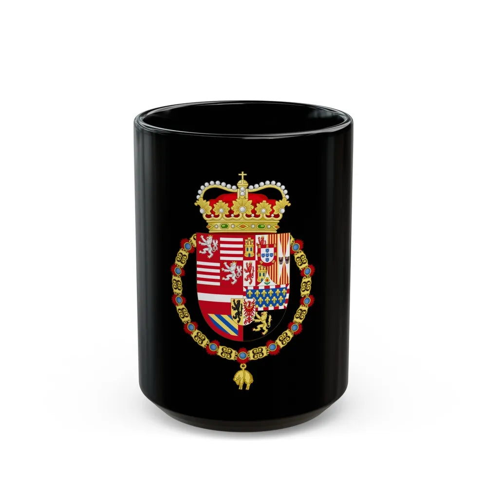 Coat of Arms of Archduke Albert of Austria as Governor-Monarch of the Low Countries - Black Coffee Mug-15oz-Go Mug Yourself