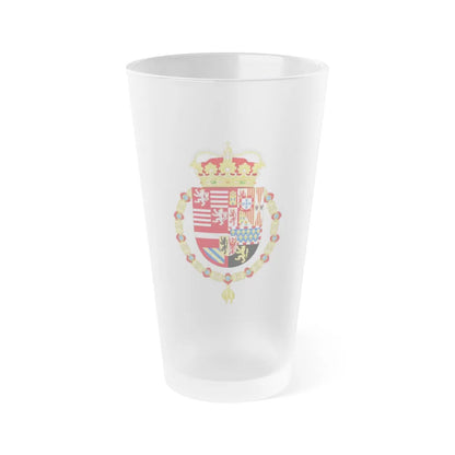 Coat of Arms of Archduke Albert of Austria as Governor-Monarch of the Low Countries - Frosted Pint Glass 16oz-16oz-Frosted-Go Mug Yourself