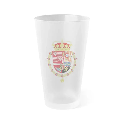 Coat of Arms of Archduke Albert of Austria as Governor-Monarch of the Low Countries - Frosted Pint Glass 16oz 16oz Frosted - Go Mug Yourself