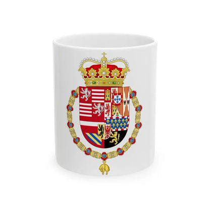 Coat of Arms of Archduke Albert of Austria as Governor-Monarch of the Low Countries - White Coffee Mug-11oz-Go Mug Yourself