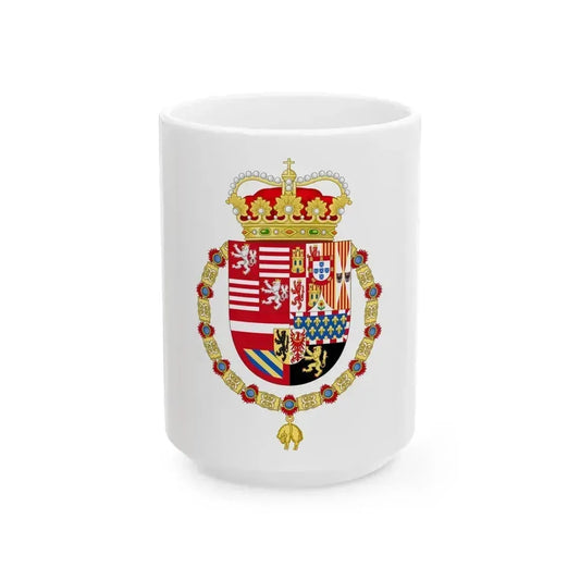 Coat of Arms of Archduke Albert of Austria as Governor-Monarch of the Low Countries - White Coffee Mug 15oz - Go Mug Yourself