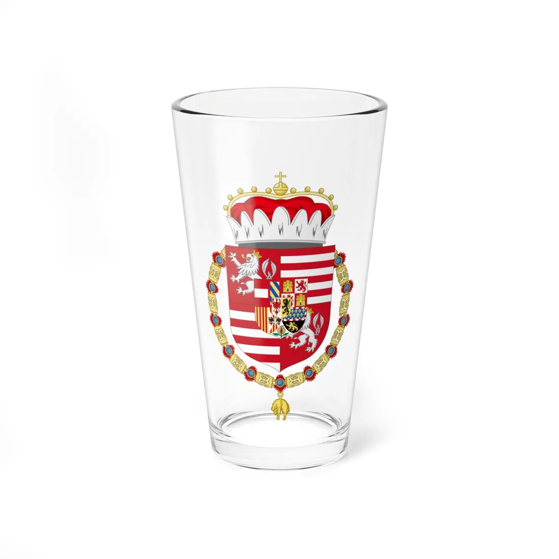 Coat of Arms of Archduke Maximilian of Austria 1527-1576 (Austria) (Coat of Arms) Pint Glass 16oz 16oz - Go Mug Yourself