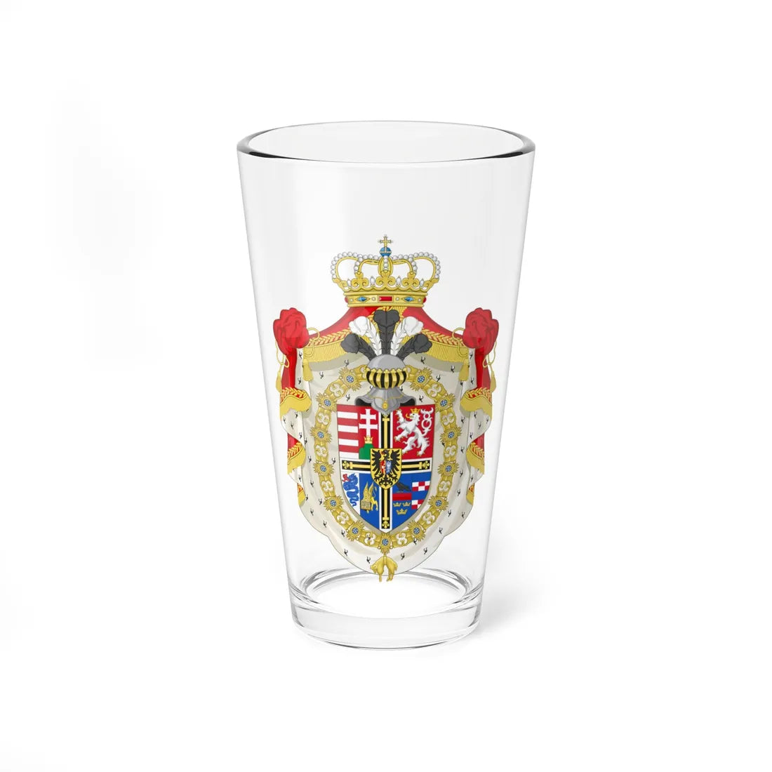 Coat of Arms of Archduke Maximilian of Austria-Este (Austria) (Coat of Arms) Pint Glass 16oz 16oz - Go Mug Yourself