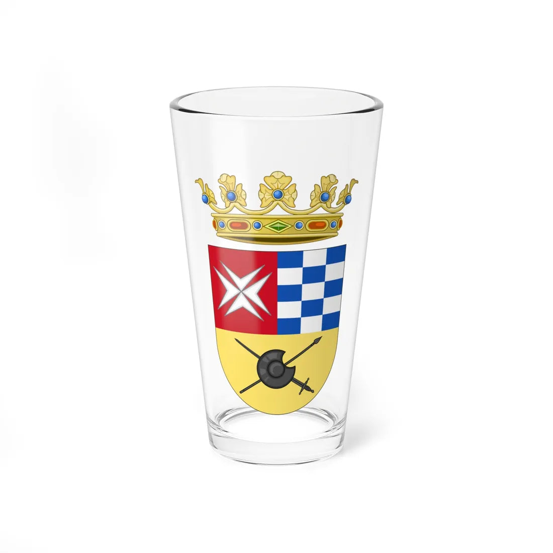 Coat of Arms of Argamasilla de Alba (Spain) (Coat of Arms) Pint Glass 16oz 16oz - Go Mug Yourself