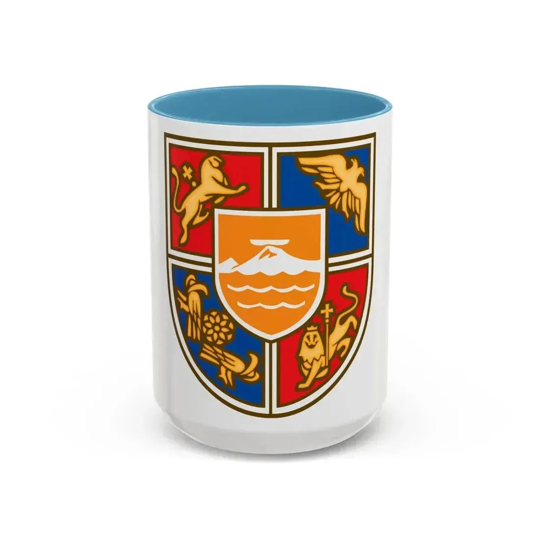 Coat of Arms of Armenia 2 - Accent Coffee Mug 15oz Light Blue - Go Mug Yourself