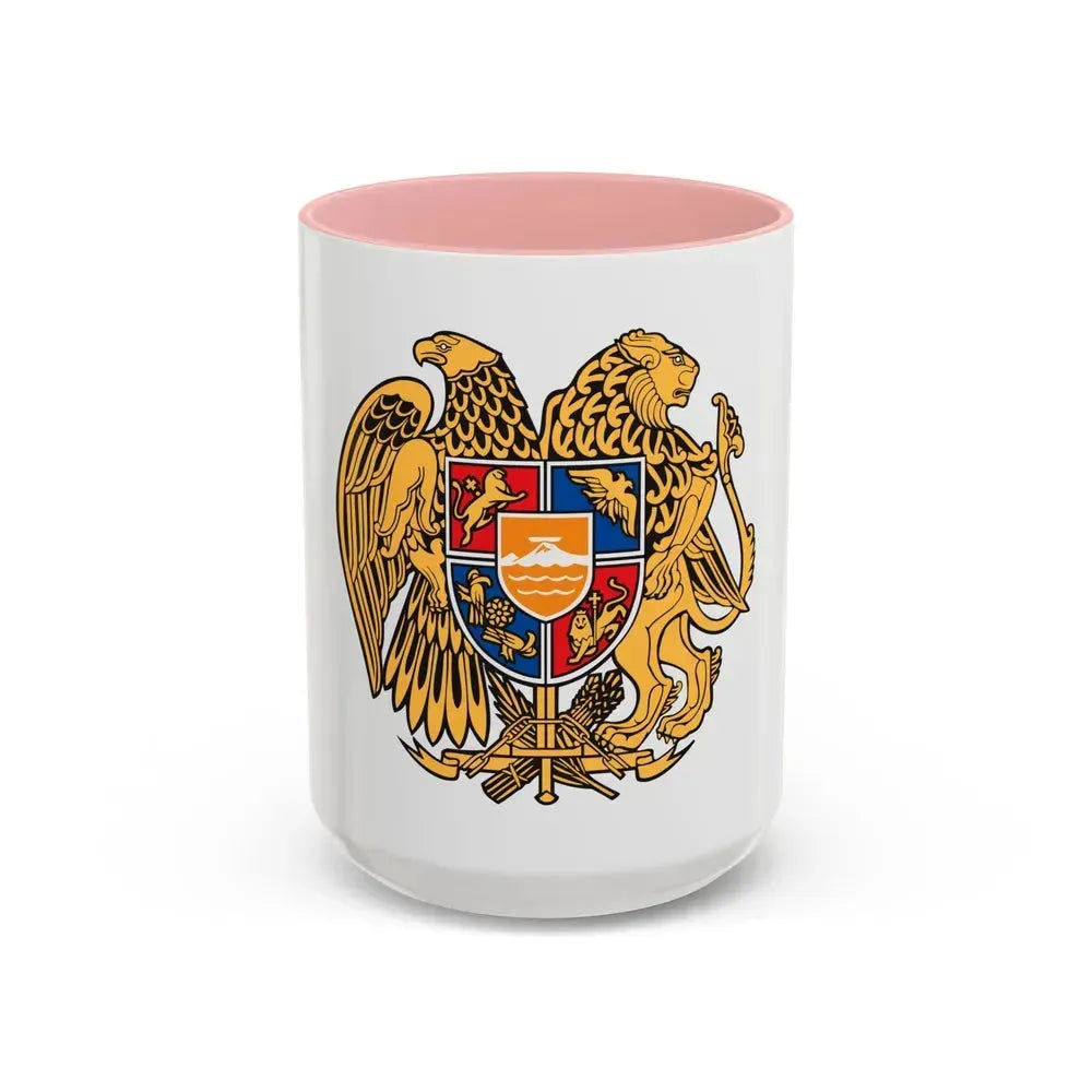 Coat of arms of Armenia - Accent Coffee Mug 15oz Pink - Go Mug Yourself