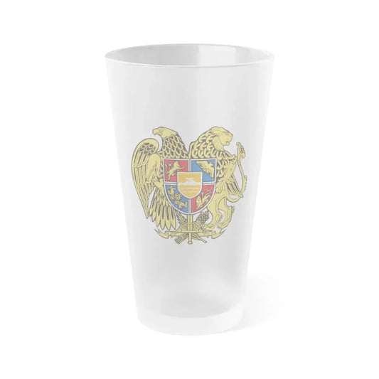 Coat of arms of Armenia - Frosted Pint Glass 16oz Default Title - Go Mug Yourself