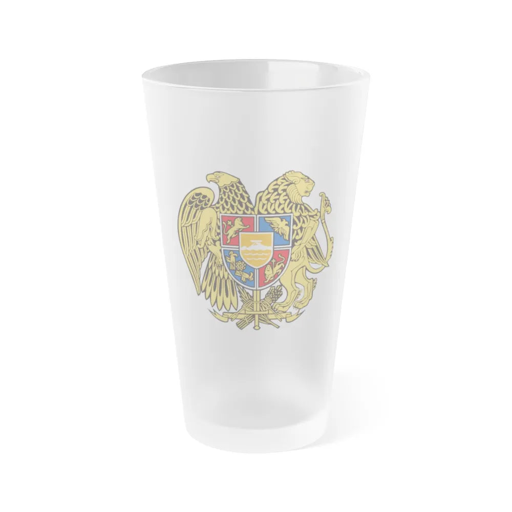 Coat of arms of Armenia - Frosted Pint Glass 16oz-Go Mug Yourself