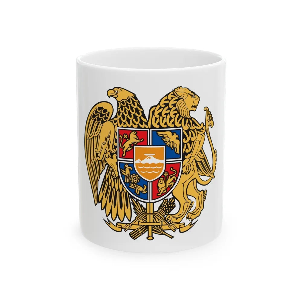 Coat of arms of Armenia - White Coffee Mug-11oz-Go Mug Yourself