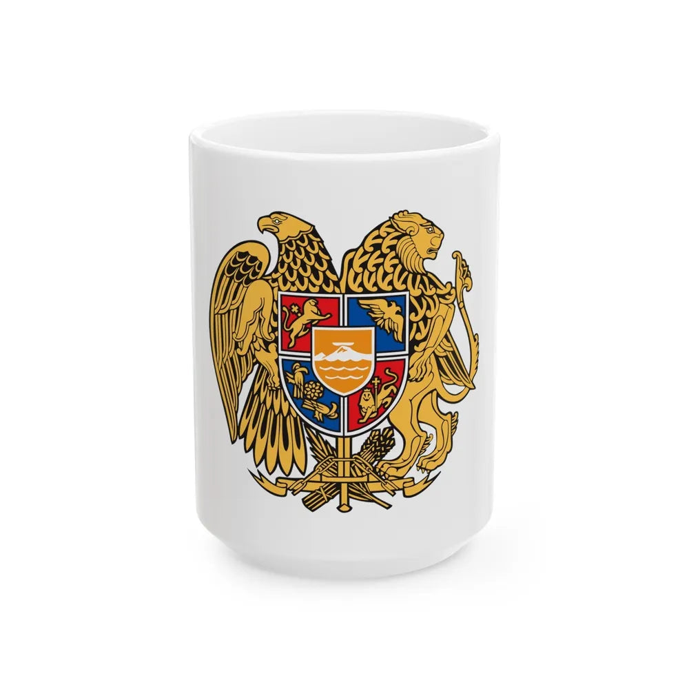 Coat of arms of Armenia - White Coffee Mug-15oz-Go Mug Yourself