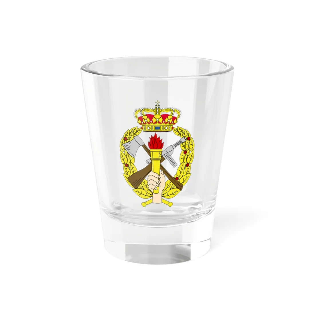 Coat of arms of Army Home Guard Denmark (Denmark) (Coat of Arms) Shot Glass 1.5oz 1.5oz - Go Mug Yourself