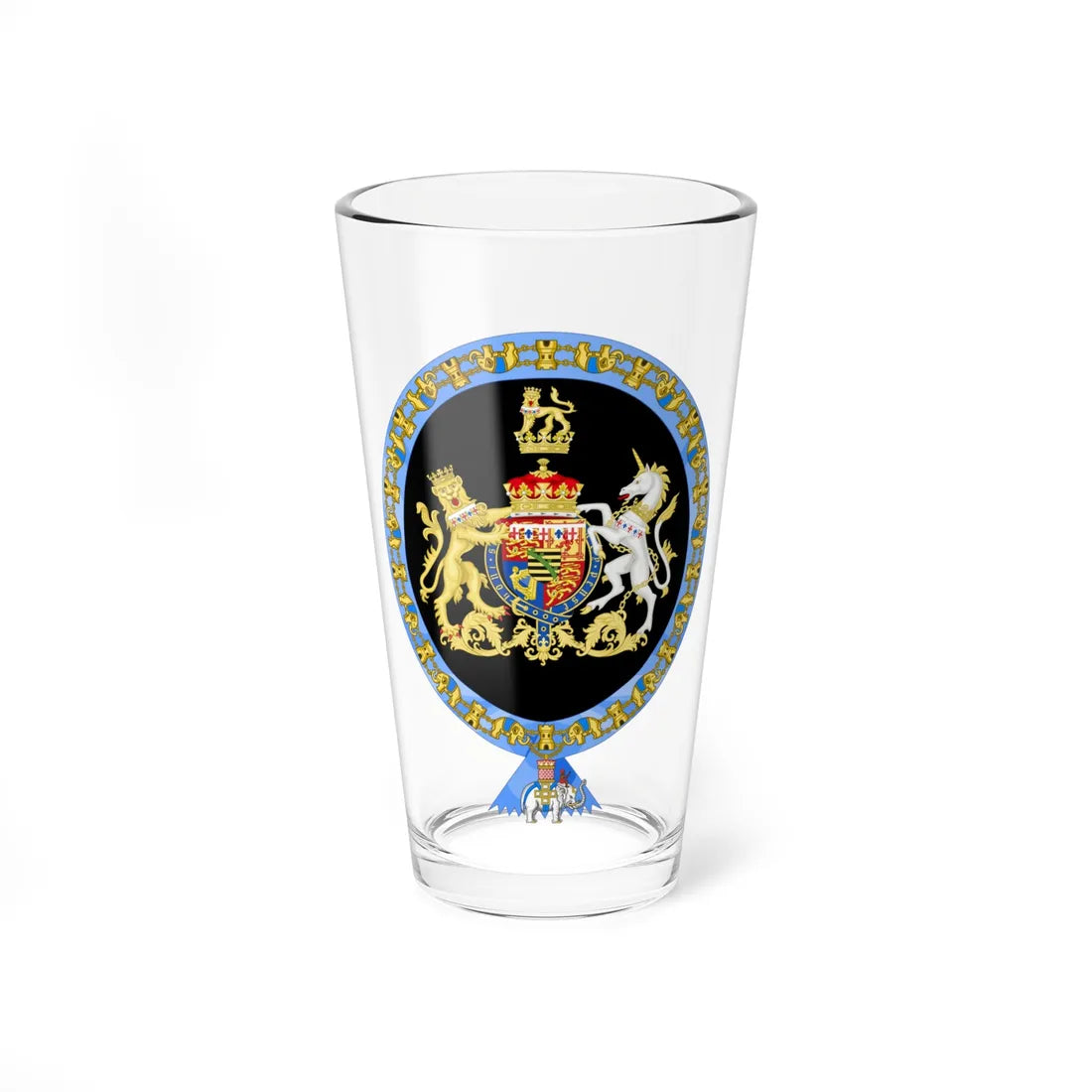 Coat of Arms of Arthur of Connaught Order of the Elephant Variant (United Kingdom) (Coat of Arms) Pint Glass 16oz - Go Mug Yourself