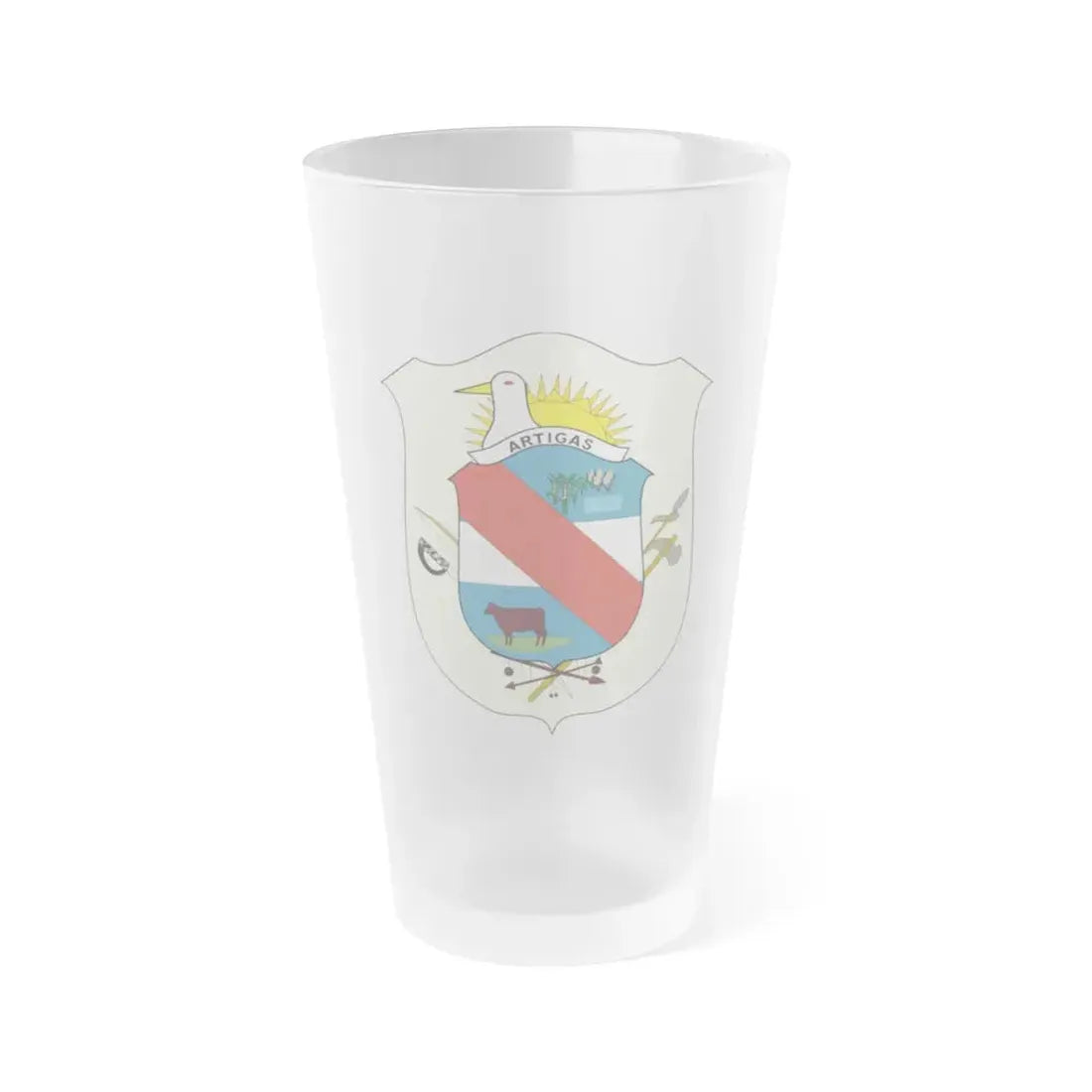 Coat of Arms of Artigas Department, Uruguay - Frosted Pint Glass 16oz Default Title - Go Mug Yourself