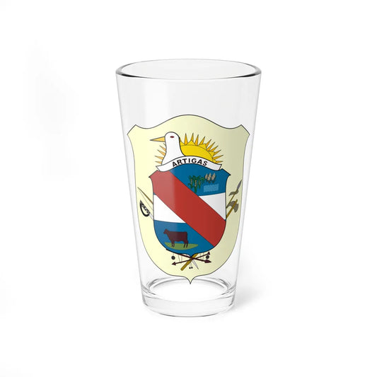 Coat of Arms of Artigas Department Uruguay (Uruguay) (Coat of Arms) Pint Glass 16oz 16oz - Go Mug Yourself