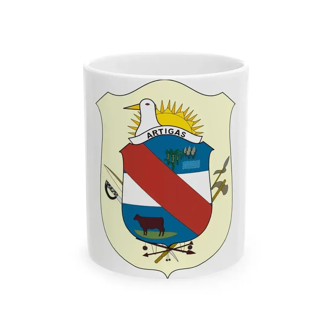 Coat of Arms of Artigas Department, Uruguay - White Coffee Mug 11oz - Go Mug Yourself