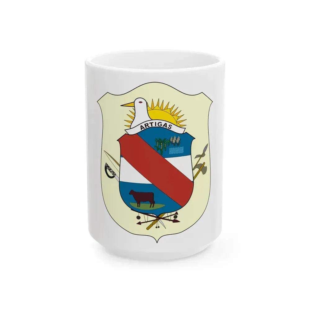 Coat of Arms of Artigas Department, Uruguay - White Coffee Mug 15oz - Go Mug Yourself