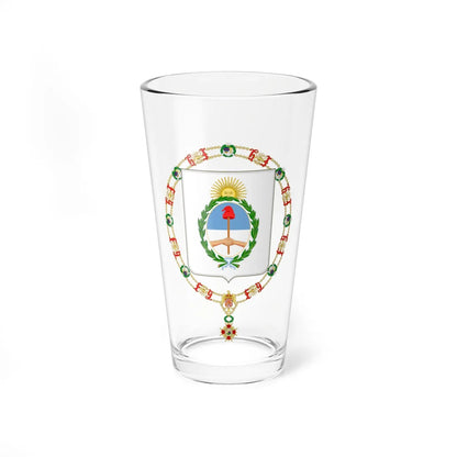 Coat of Arms of Arturo Frondizi and Héctor José Cámpora Order of Isabella the Catholic (Argentina) (Coat of Arms) Pint Glass 16oz 16oz - Go Mug Yourself