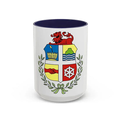 Coat of arms of Aruba - Accent Coffee Mug 15oz Navy - Go Mug Yourself
