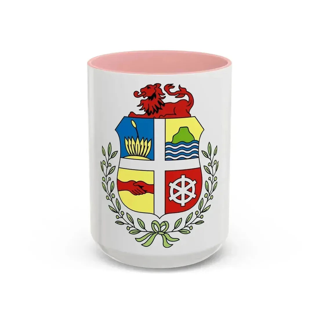 Coat of arms of Aruba - Accent Coffee Mug 15oz Pink - Go Mug Yourself