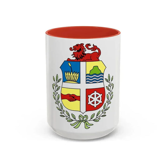 Coat of arms of Aruba - Accent Coffee Mug 15oz Red - Go Mug Yourself