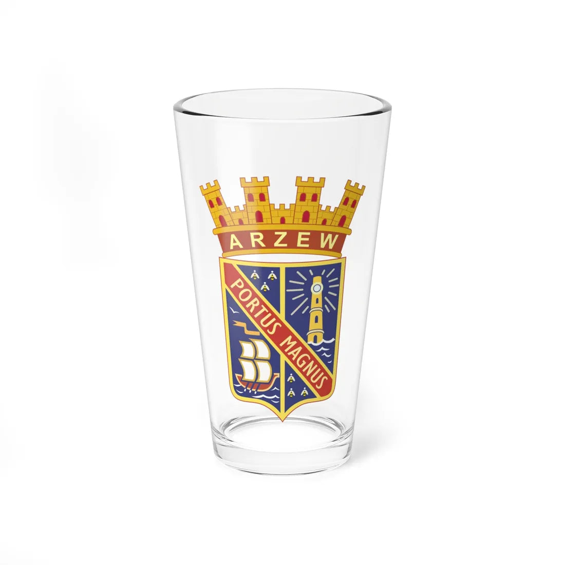 Coat of arms of Arzew French Algeria (Algeria) (Coat of Arms) Pint Glass 16oz 16oz - Go Mug Yourself