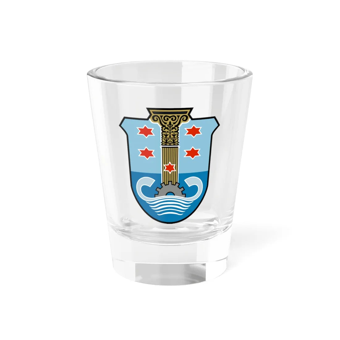 Coat of arms of Ashqelon (Israel) (Coat of Arms) Shot Glass 1.5oz 1.5oz - Go Mug Yourself