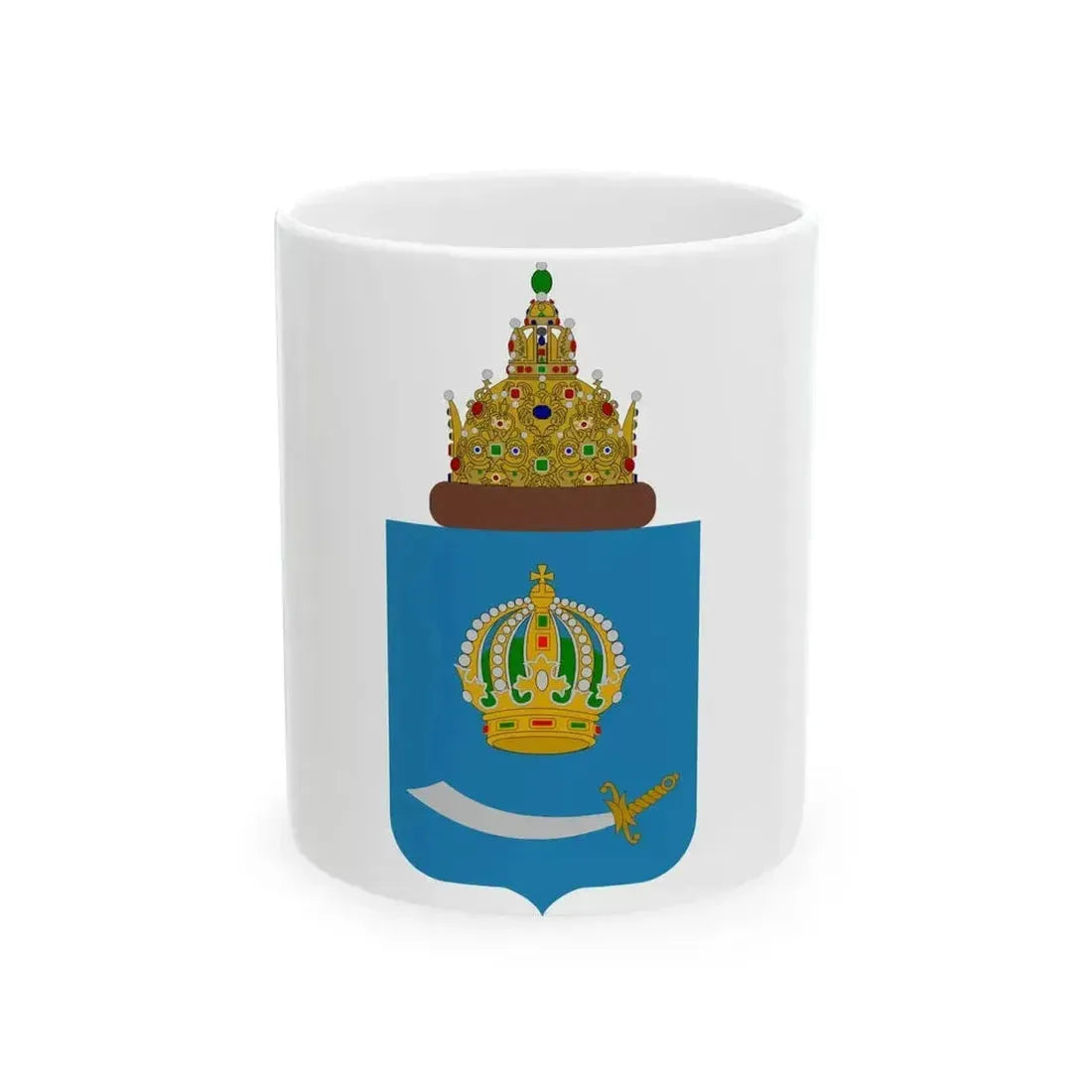 Coat of Arms of Astrakhan Oblast (Russia) White Coffee Mug 11oz - Go Mug Yourself