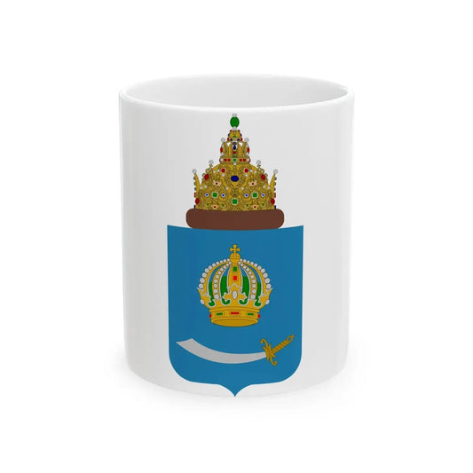 Coat of Arms of Astrakhan Oblast (Russia) White Coffee Mug 11oz - Go Mug Yourself