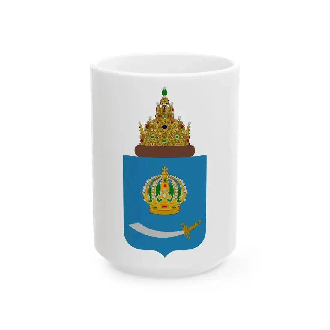 Coat of Arms of Astrakhan Oblast (Russia) White Coffee Mug 15oz - Go Mug Yourself