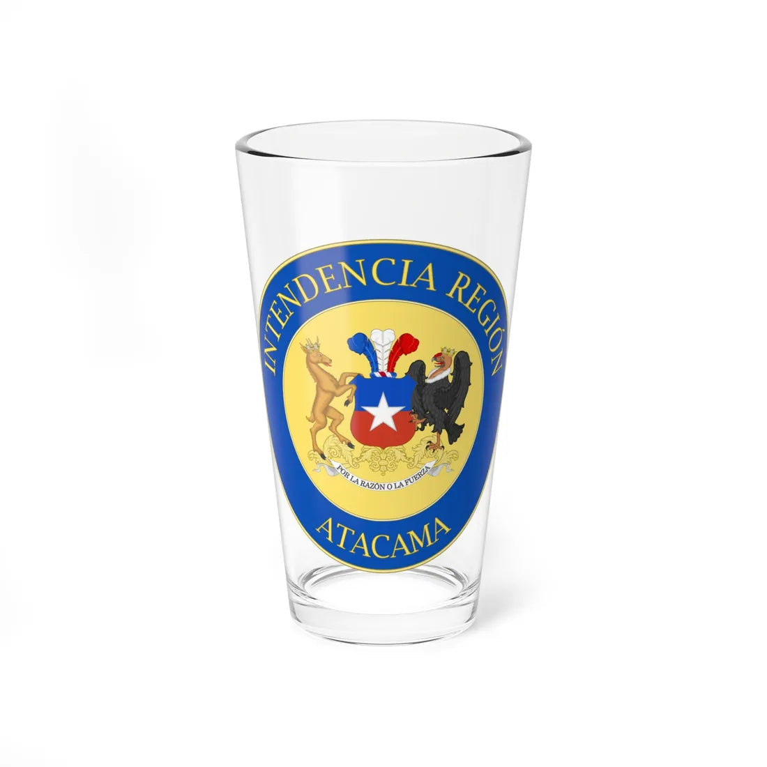 Coat of Arms of Atacama Region (Chile) (Coat of Arms) Pint Glass 16oz 16oz - Go Mug Yourself