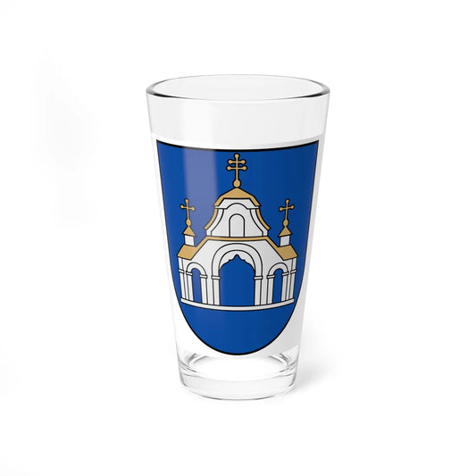 Coat of arms of Šaukėnai (Lithuania) (Coat of Arms) Pint Glass 16oz 16oz - Go Mug Yourself