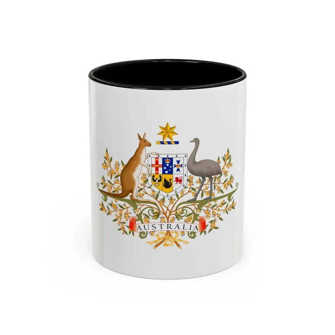 Coat of Arms of Australia - Accent Coffee Mug 11oz Black - Go Mug Yourself