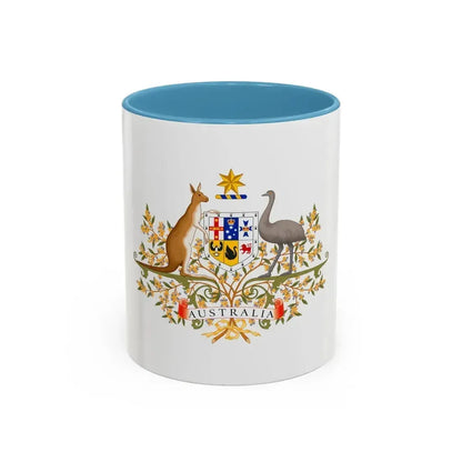 Coat of Arms of Australia - Accent Coffee Mug 11oz Light Blue - Go Mug Yourself