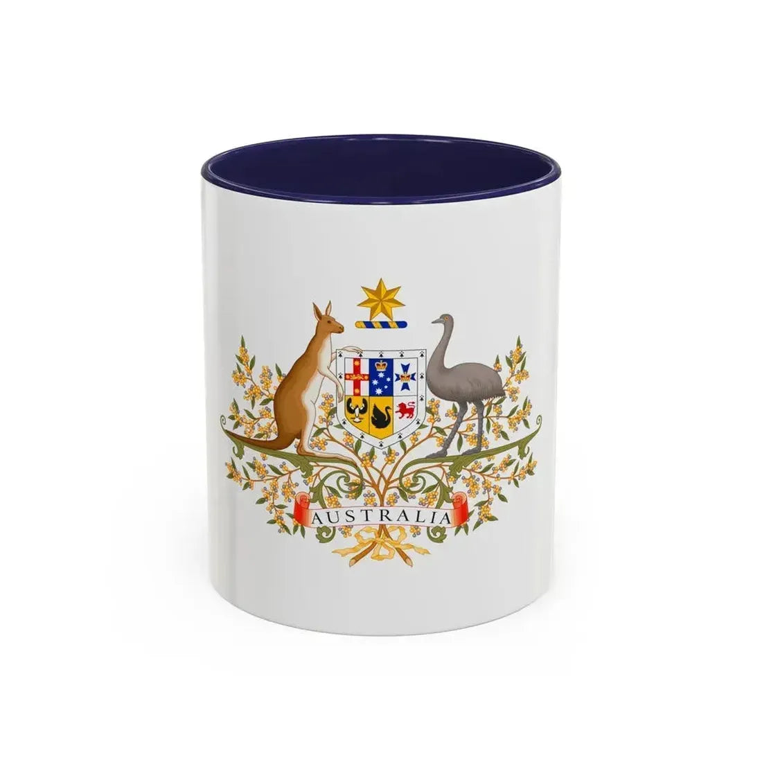 Coat of Arms of Australia - Accent Coffee Mug 11oz Navy - Go Mug Yourself