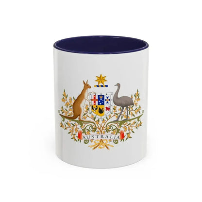 Coat of Arms of Australia - Accent Coffee Mug 11oz Navy - Go Mug Yourself